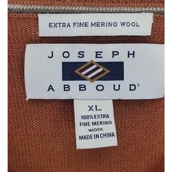 Joseph Abboud XL extra fine wool rust sweater - Picture 4 of 5